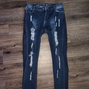 Dark Wash Ripped Jeans